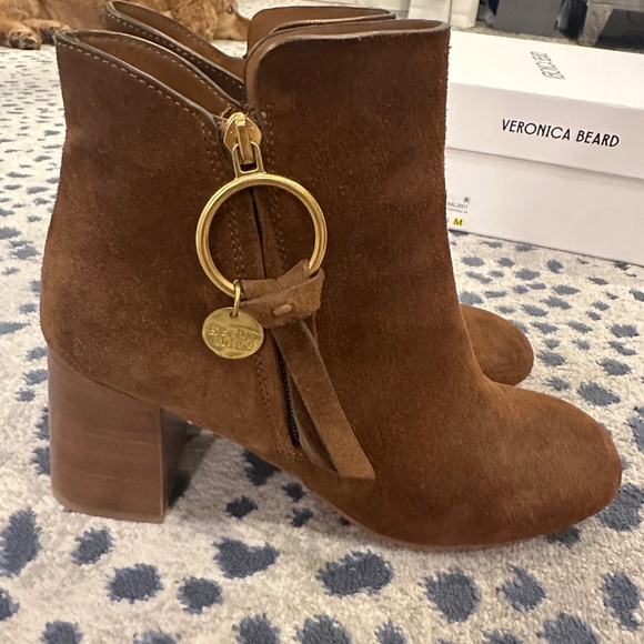 See by Chloe Brown Suede Medium Louise Ankle Boots - Picture 5 of 9